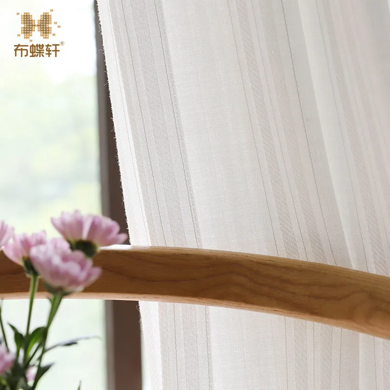 

2019 Summer Nordic Style Embroidery Curtains Tulle White For Window Fashionable Easy Matching Cheap Yarn Customized Size