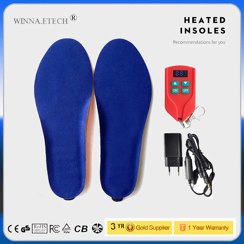 

Electric Heated Insoles With Intelligent Remote Control Thermal Heating Insoles USB Charge Keep Warm Winter Boots Shoes Insole