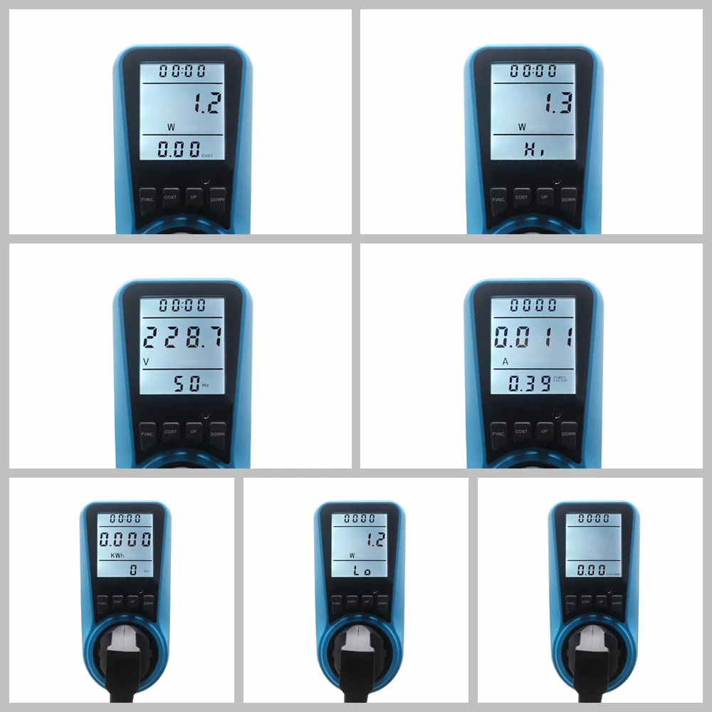 EU Plug Digital Voltage Wattmeter Analyzer Electronic Power 3