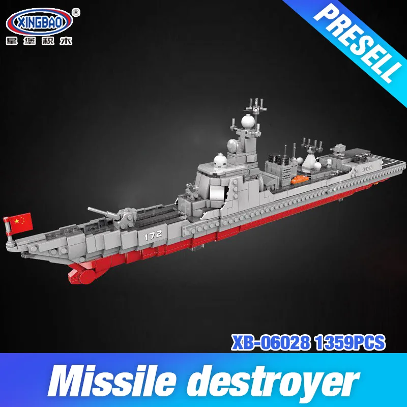 

XINGBAO 06028 1359PCS Military Series The Missile Destroyer Set Building Blocks Bricks New Kids Toys Christmas Gifts Ship Model
