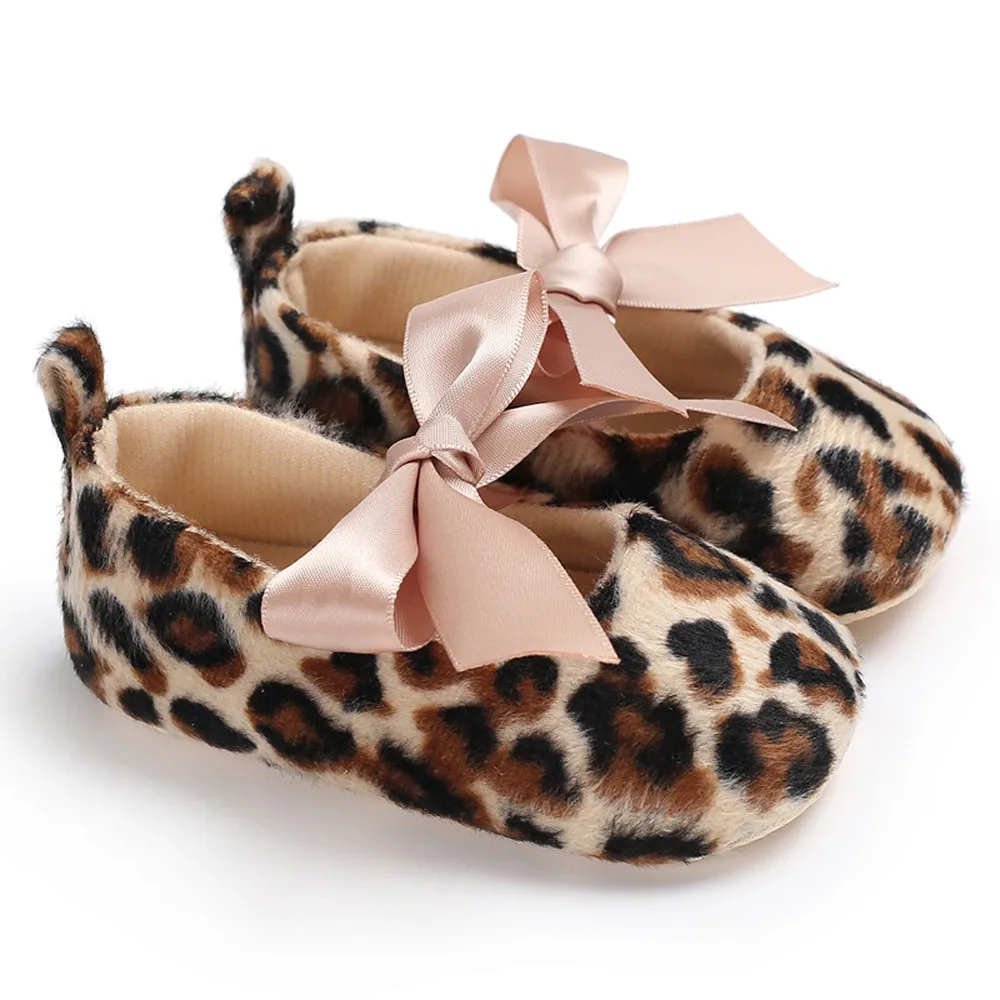 Zapatos antideslizantes para recién nacidos, mocasines con estampado de leopardo, suaves, 2,35