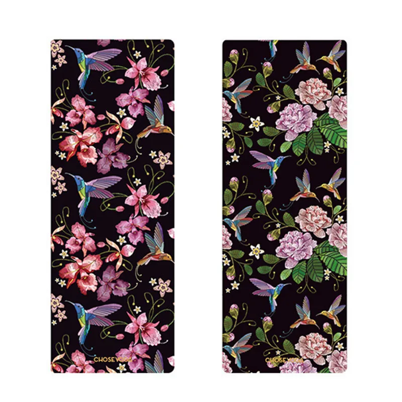

yoga mat Black Printed Suede Natural Rubber 183cm*68cm*1.5mm Exercise Mat For Gym Workout Travel Mat Hot Yoga Mattress