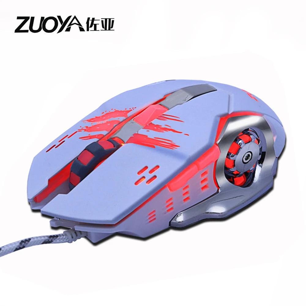 Проводная игровая мышь ZUOYA макро 3200DPI регулирусветодиодный светодиодная