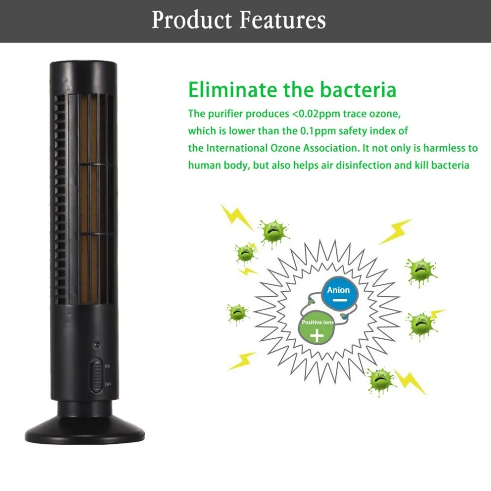 

Home Portable Air Purifier Air Cleaner Air Ionizer Negative Ion Generator Oxygen Bar Removed Formaldehyde Smoke US Plug 220V