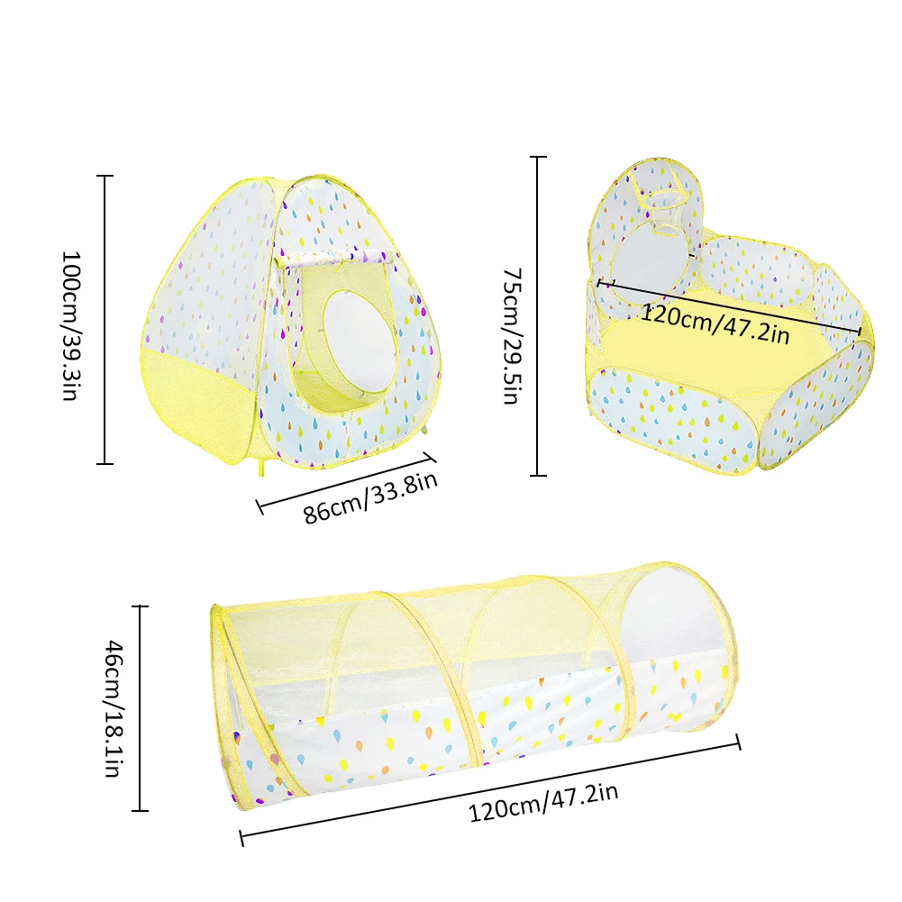Комплект одежды из 3 предметов детские палатка для ползания узор в форме капель дождя детская игровая палатка с туннелем баскетбольная