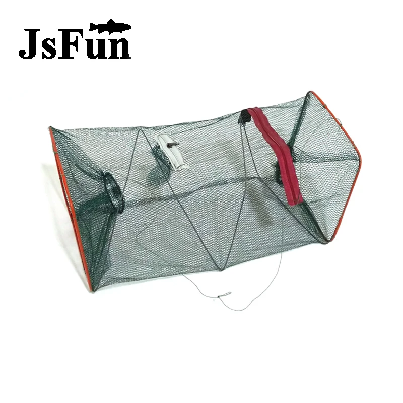 

High Quality Mesh Shrimp Traps Foldable Crab Trap Cast Fishing Net Fish Crawdad Minnow Fishing Bait Dip Cage 21*21*45cm FO329