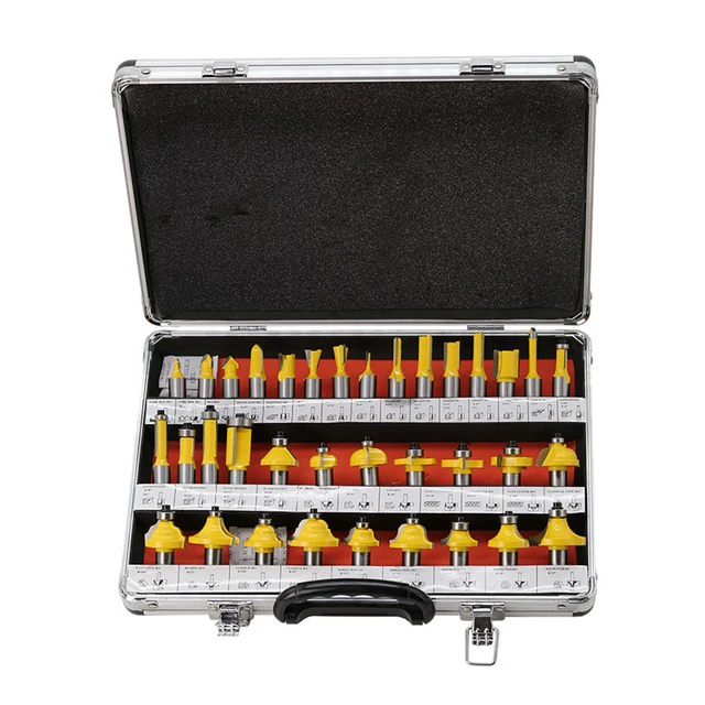 35pcs 1/4 Inch Shank Router Bit Set Carbide Woodworking Tool-in Hand