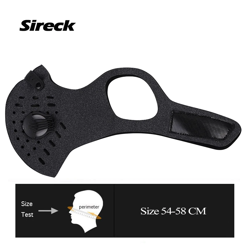 Sireck Cycling Face Mask Sport Bike Mask Training PM 2.5 Dustproof Bicycle Mask +Activated Carbon Filter Breathable Face Shield