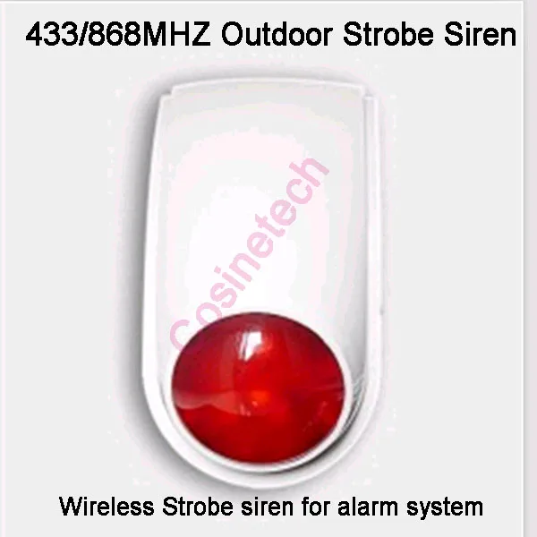 

Waterproof wireless outdoor 868MHZ  strobe siren,433 siren for our alarm system,standalone siren flash&light siren alarm system