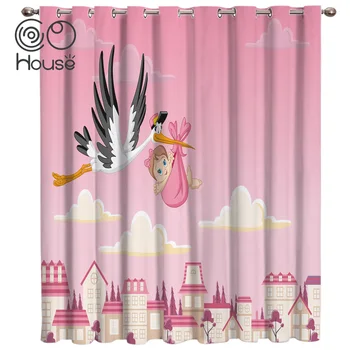 

COCOHouse Dreamy Eagle Girl Cartoon Room Curtains Large Window Window Curtains Dark Bathroom Decor Bedroom Outdoor Indoor