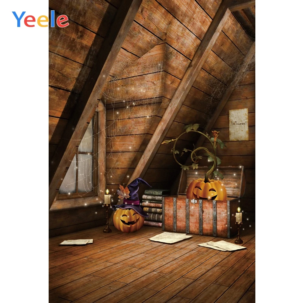 Yeele Interior Halloween Party Wooden House Portrait Photography Backdrops Personalized Photographic Background For Photo Studio