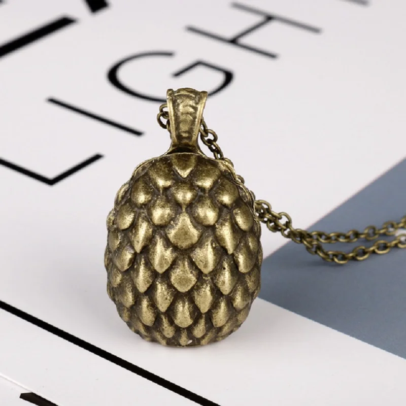 

Movie Game of Thrones Dragon Egg Metal Necklace Action Figure Gift Toys Accessories Cosplay Props for Children