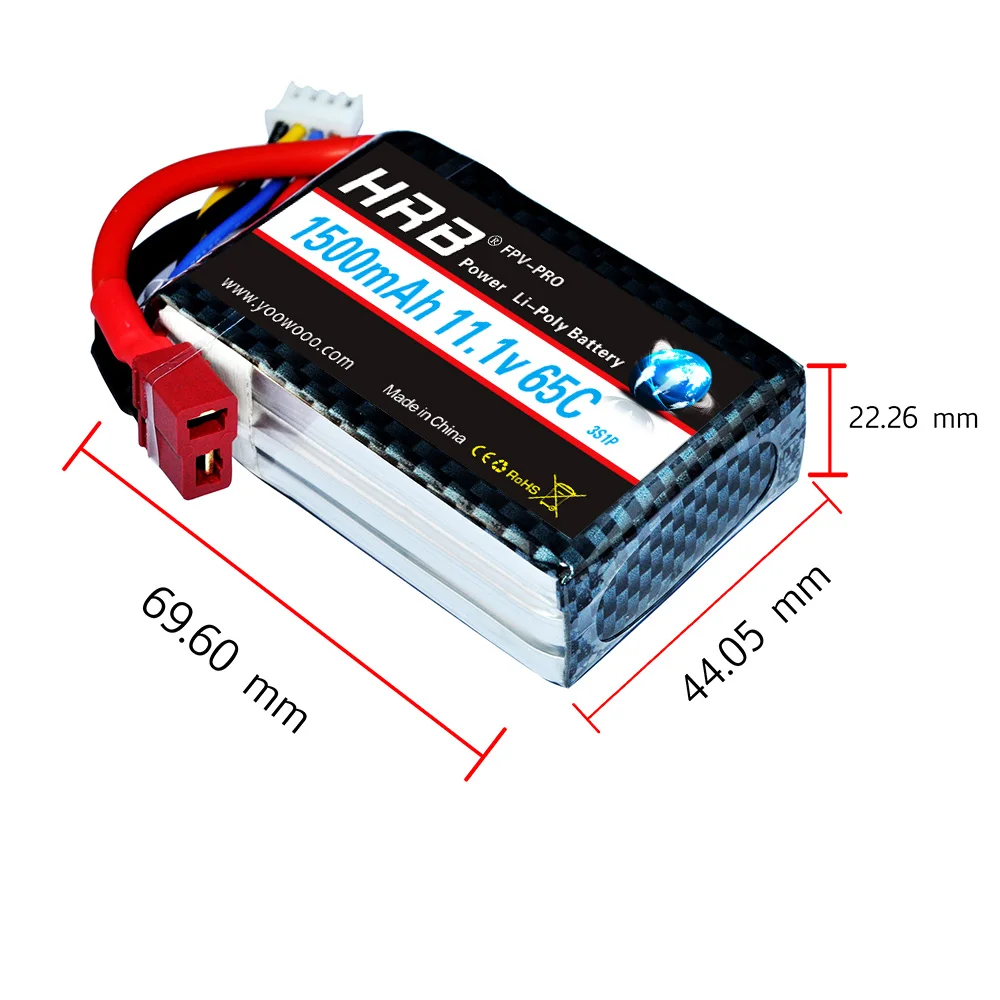 

HRB Lipo Battery 3S 11.1V 1500mah 65C max 130C For RC Helicopter Airplane FPV Dutch Machine QAV250 280 Racing Drone