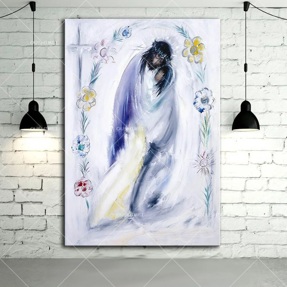 

Cheap Price Hand-painted Abstract Jesus Oil Painting On Canvas Handmade Abstract Christian Oil Paints For Wall Decoration