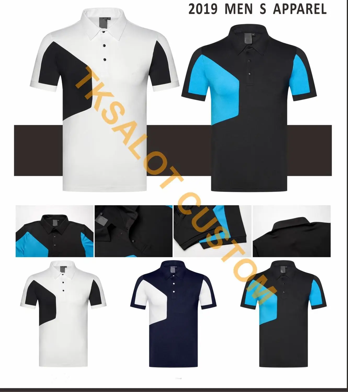 

TKSALOT D brand Men's sports material golf apparel t shirt