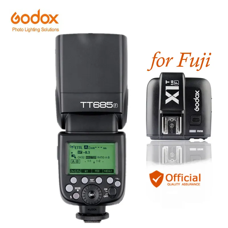 

Godox TT685F 2.4G Wireless GN60 HSS 1/8000 s TTL Flash Speedlite + X1T-F Trigger for Fujifilm Fuji X-Pro2/X-T20/X-T10/X-T1/X-T2