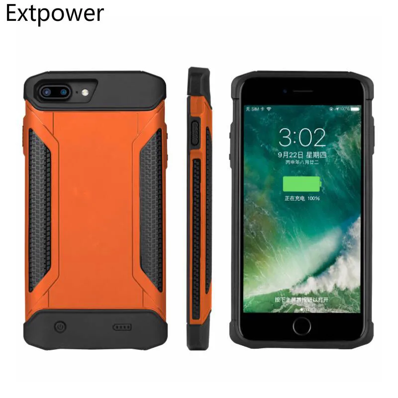 Extpower 5000 мАч для iPhone 6 6S 7 8 ударопрочный Тонкий чехол с аккумулятором Plus чехлы