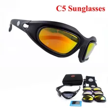 Новые тактические очки C5, поляризованные солнцезащитные очки, страйкбол, пейнтбол, военные очки, очки для стрельбы с 4 линзами для походов, охоты