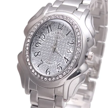 

2017 Top Brand Luxury G&D Women Quartz Wristwatch Silver Stainless Steel Relojes Mujer Fashion Dress Watches Lady Bracelet Watch