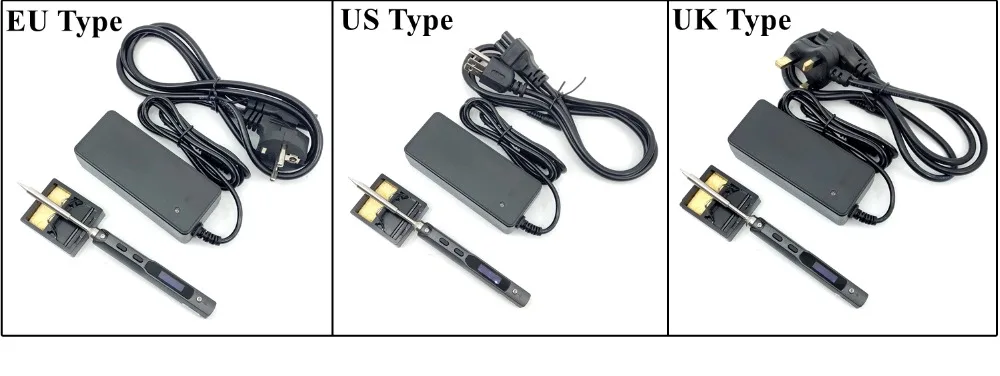 TS100 65W Mini Electric Soldering Iron Kit Digital OLED Display Temperature Adjustable with Solder Stand 40W Power Supply B2 Tip