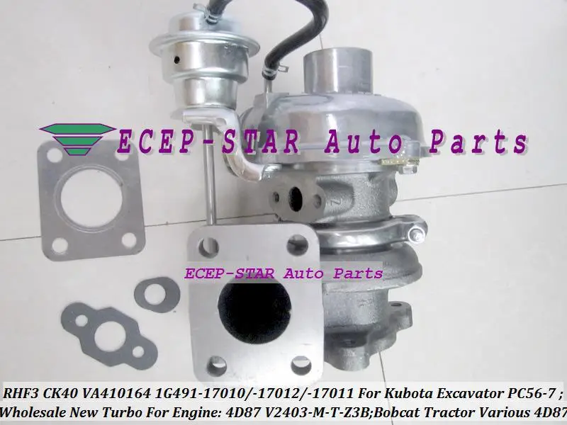 TURBO RHF3 CK40 VA410164 1G491-17011 1G491-17012 1G491-17010 Turbocharger For Kubota Excavator PC56-7 Bobcat Tractor 4D87 V2403-M-T-Z3B (5)