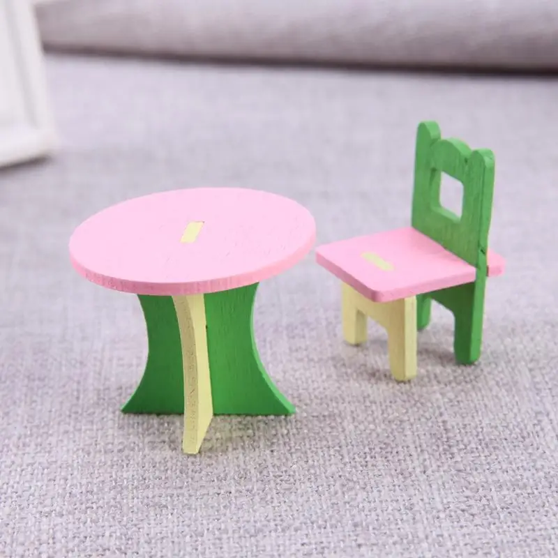 1 set/5pcs Baby Wooden Dollhouse Furniture Dolls House Miniature Child Play Toys Gifts