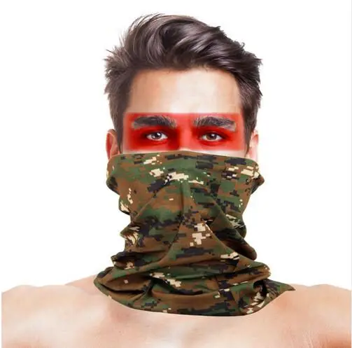 High-Jump Camping Hiking Scarf Men's Bandana Polyester Bandana Dust Proof Outdoor Hiking Cycling Bandana Camouflage Face Mask