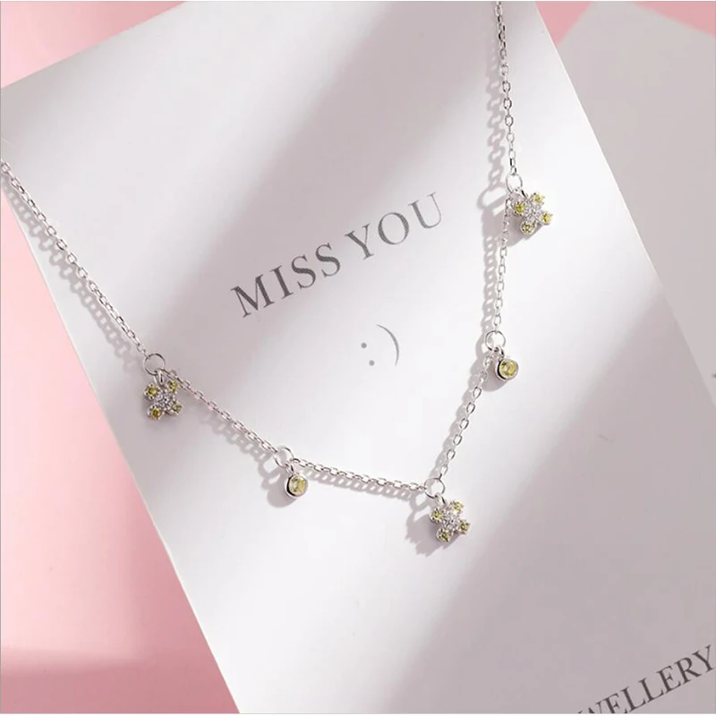 

925 sterling silver flower pendant bracelet zircon for women fashion jewelry for party Engagement Anniversary