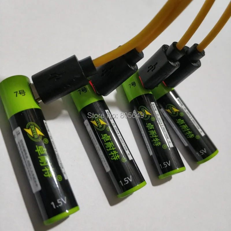 4 шт. ZNTER 1,5 V AAA usb Батарея 600mAh литий-полимерный литий-ионный аккумулятор+ 1 usb кабель