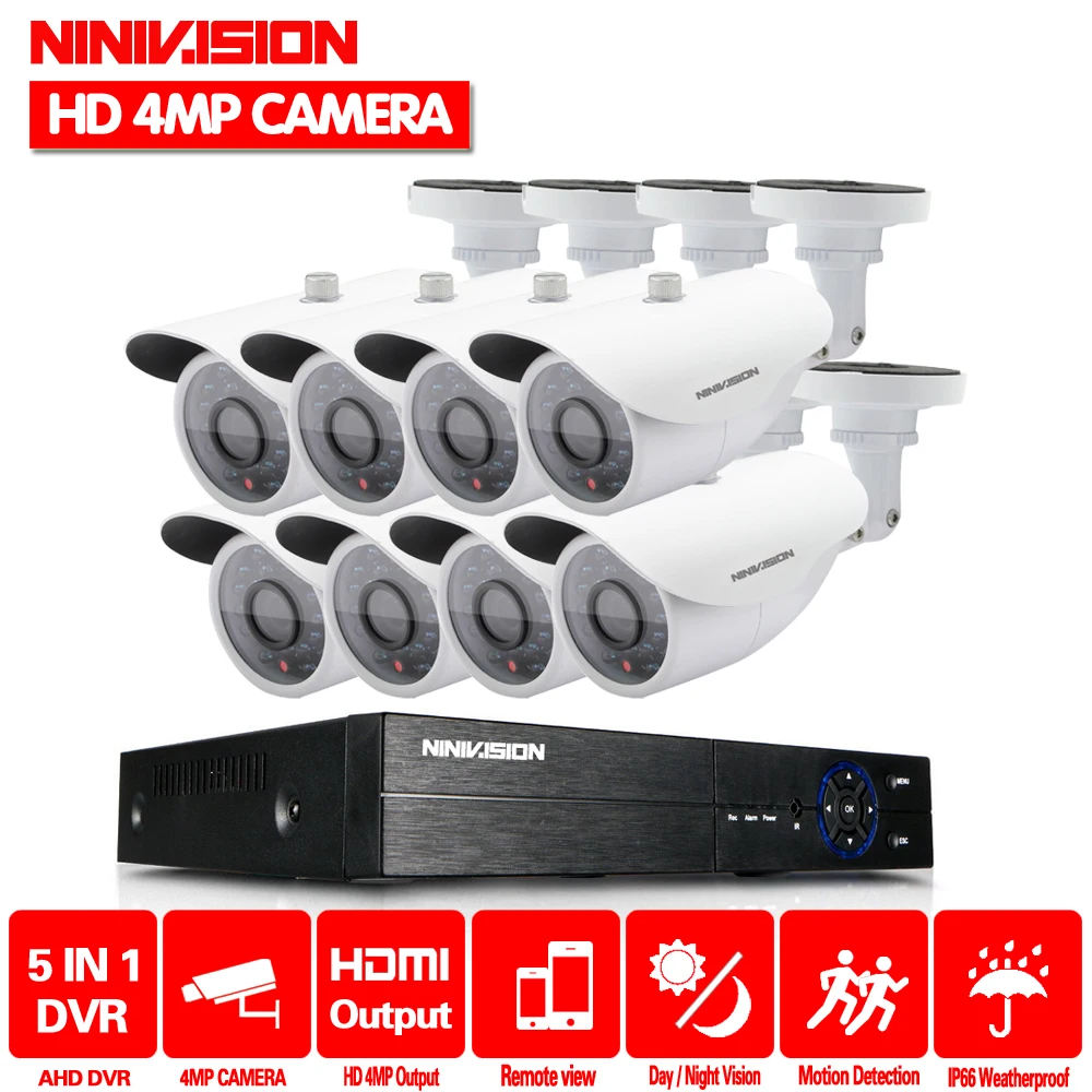 Камера видеонаблюдения 8 каналов AHD TVI CVI DVR 4 0 МП 2560*1440 36 светодиодов|Система