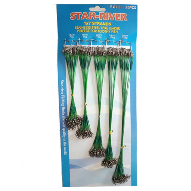 

15/20/28cm 72pcs Green Stainless Steel Fishing Line Fishing Trace Lures Braid Nylon fishing line Leader Steel Wire Spinner