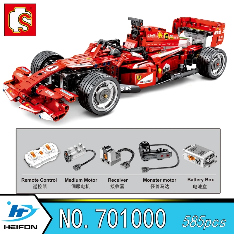

FRR-F1 Remote control Formula car Electric RC Monster motor power functions Building Blocks Bricks Technic toys Sembo 701000