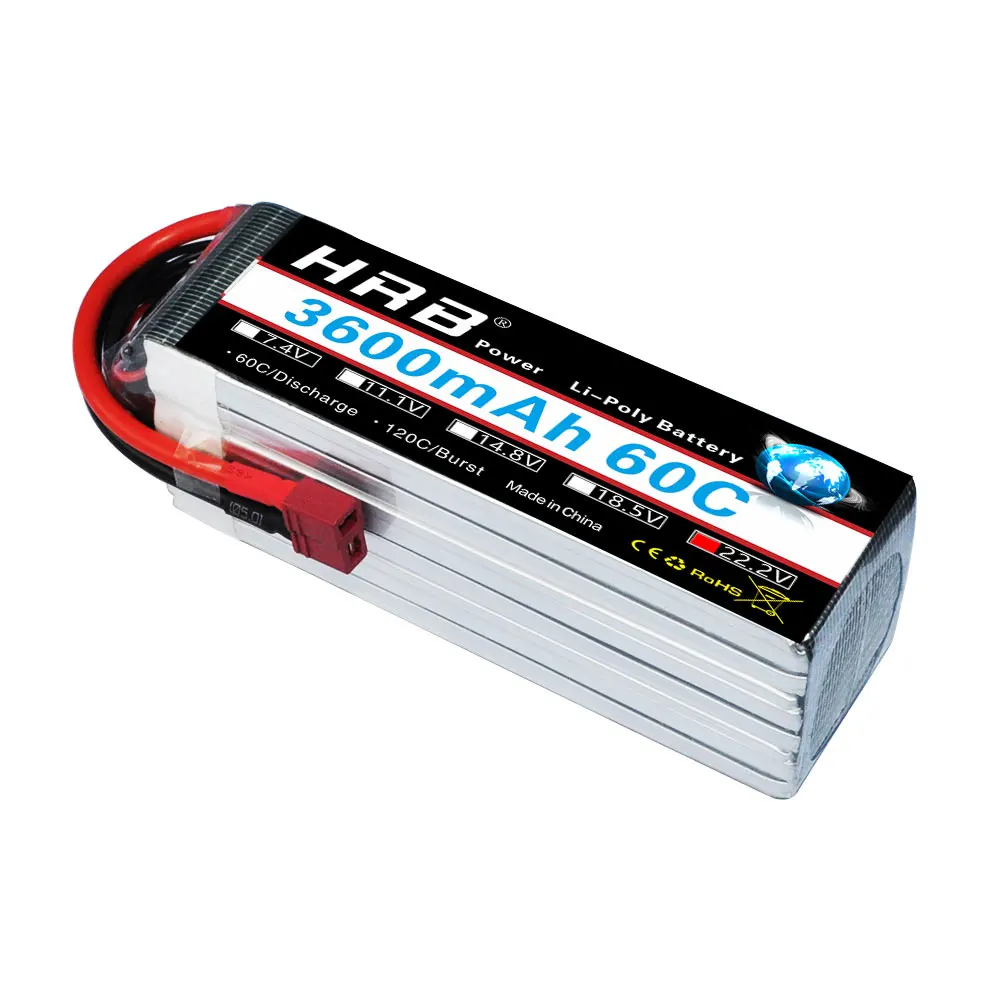 

HRB Lithium Polymer 6S Battery Rechargeable 22.2V 3600mAh 60C MAX 120C RC Bateria Drone AKKU For Helicopter Quadcopter Car Boat