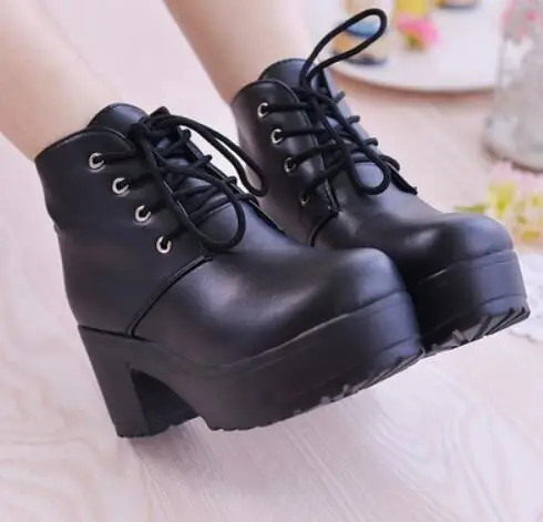 

New Anime Black Butler Ciel Phantomhive Cosplay Shoes Lace-up High Heels Cosplay Shoes for Women/Men White and Black Size