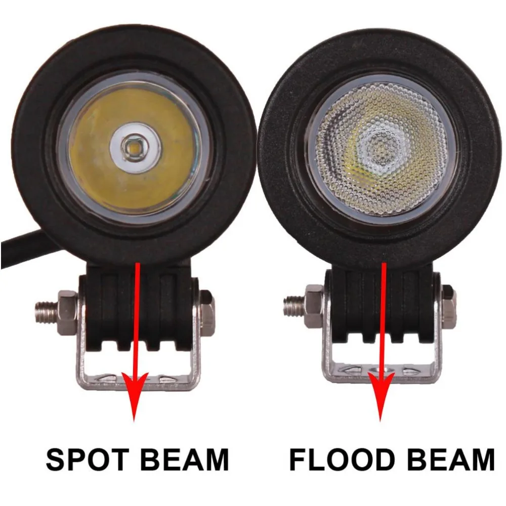 

1Pcs 10W Motorcycle Headlight Fog Lamp Floodlight Motor Car styling auto LED Work Light Driving Offroad Boat Truck 4x4 SUV ATV