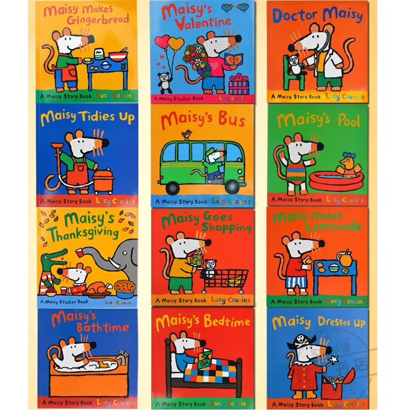 12 Buku Set Maisy Berenang Tas Gelombang Tikus Tikus Bahasa Inggris Buku Gambar Anak Anak Story Book Buku Stiker Iq Eq Pelatihan Pendidikan Pengajaran Aliexpress
