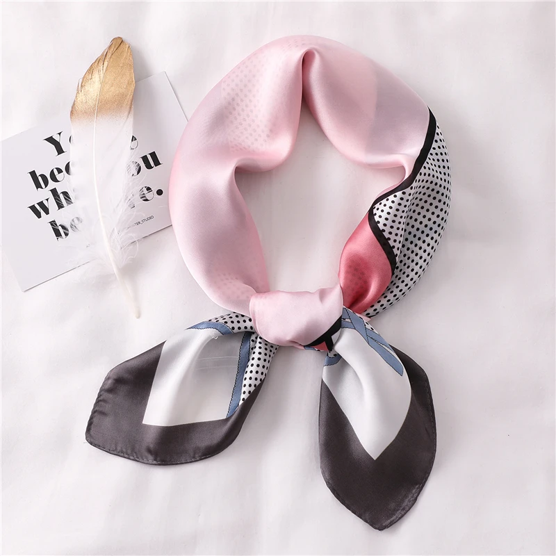 

Silk Scarf Luxury Square Shawl Women Foulard Office Neck Scarves Bag Skinny Scarf for Ladies Handkerchief Patchwork