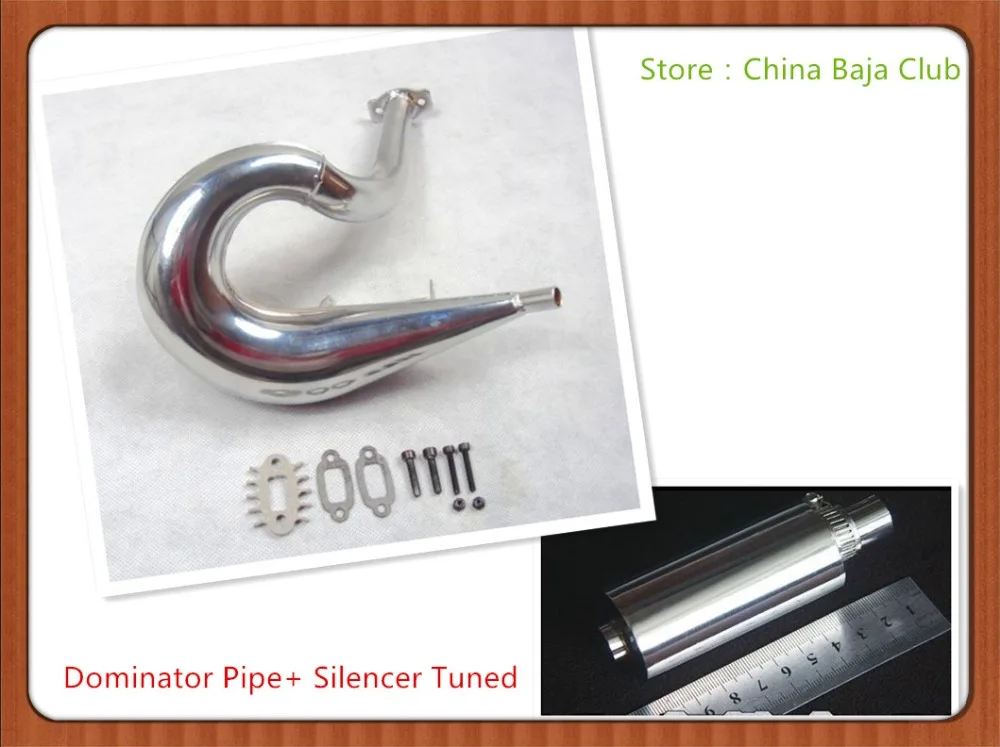 

Upgraded dominator pipe + Tuned Pipe Muffler Silencer for 1/5 Baja 5B 5T 5SC 5SS