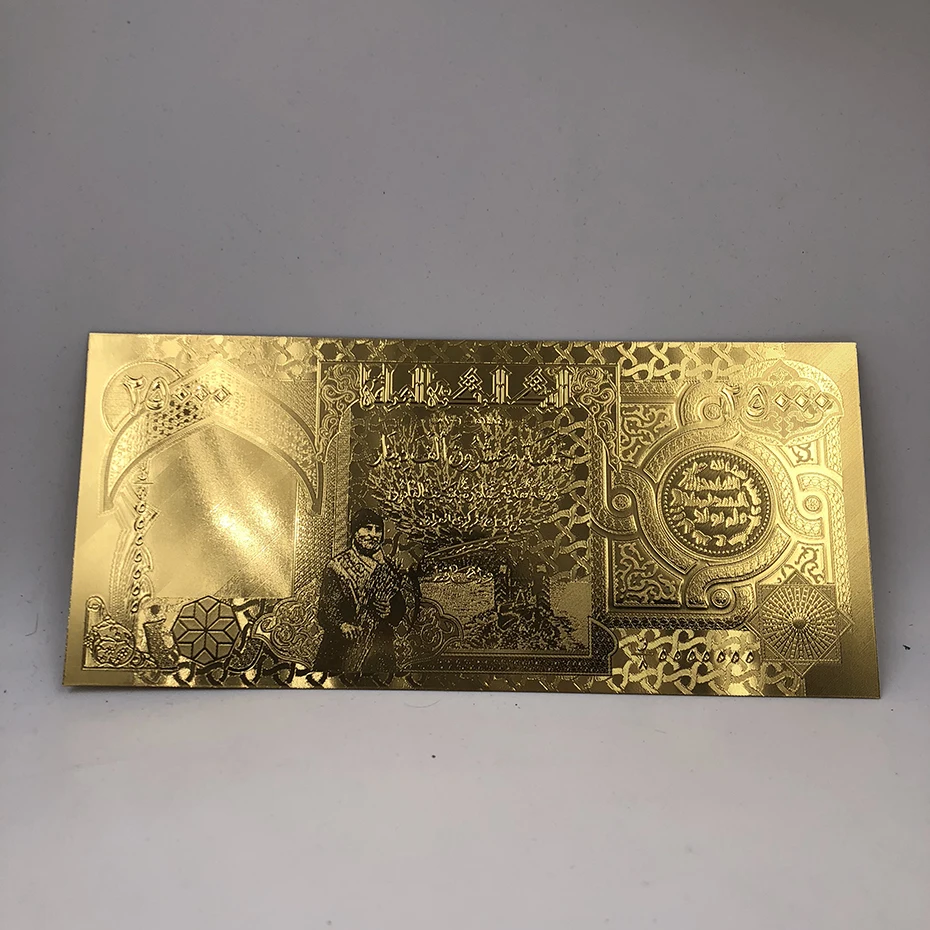 10pcs/lot IRAQ 25000 DINAR GOLD BANKNOTE GOLD 999.9 GOLD BANK NOTEin