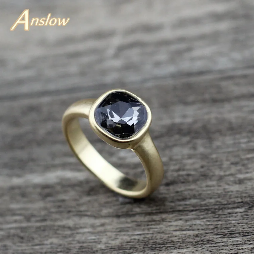 Anslow брендовые трендовые новые милые женские квадратные Свадебные кольца с кристаллами для влюбленных пар Женские Ювелирные изделия для помолвки LOW0008AR