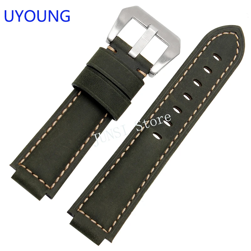 

UYOUNG Watchband 24 x 16mm Quality Genuine Leather Strap For T49859|T2N720|T2p141|T2n722|723|738|739 Watch accessories