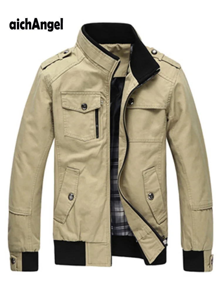 Повседневная мужская куртка, Весенняя армейская военная куртка, мужские пальто, зимняя мужская верхняя одежда, осеннее пальто с карманами на молнии, куртка