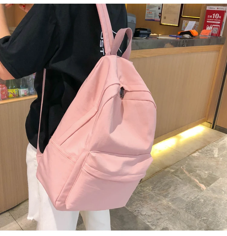 HTB1TdbRXAL0gK0jSZFAq6AA9pXaa 2019 Backpack Women Backpack Solid Color Women Shoulder Bag Fashion School Bag For Teenage Girl Children Backpacks Travel Bag