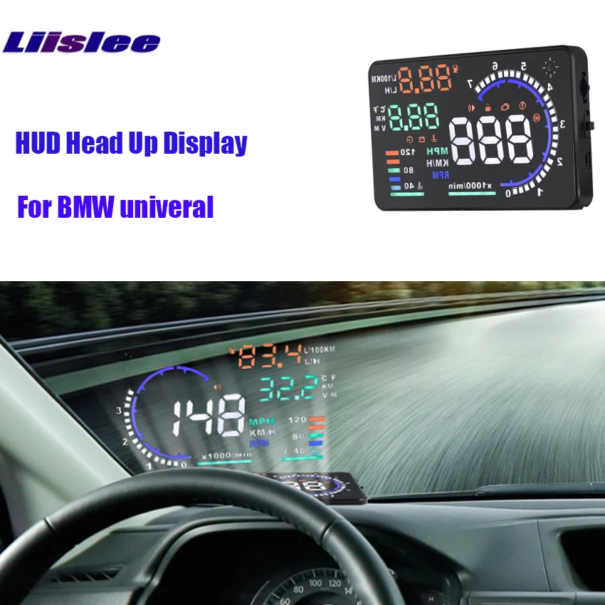 Liislee автомобилей HUD head-up дисплей автомобиля OBD2 A8 для BMW univeral скорость движения напоминание и других функций