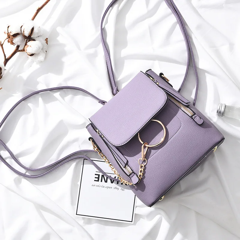 

2019 New Women Bags Shoulder Bag Backpack School Bag Fashion Casual Temperament Wild Simple PU Leather Travel Bag Schoolbag