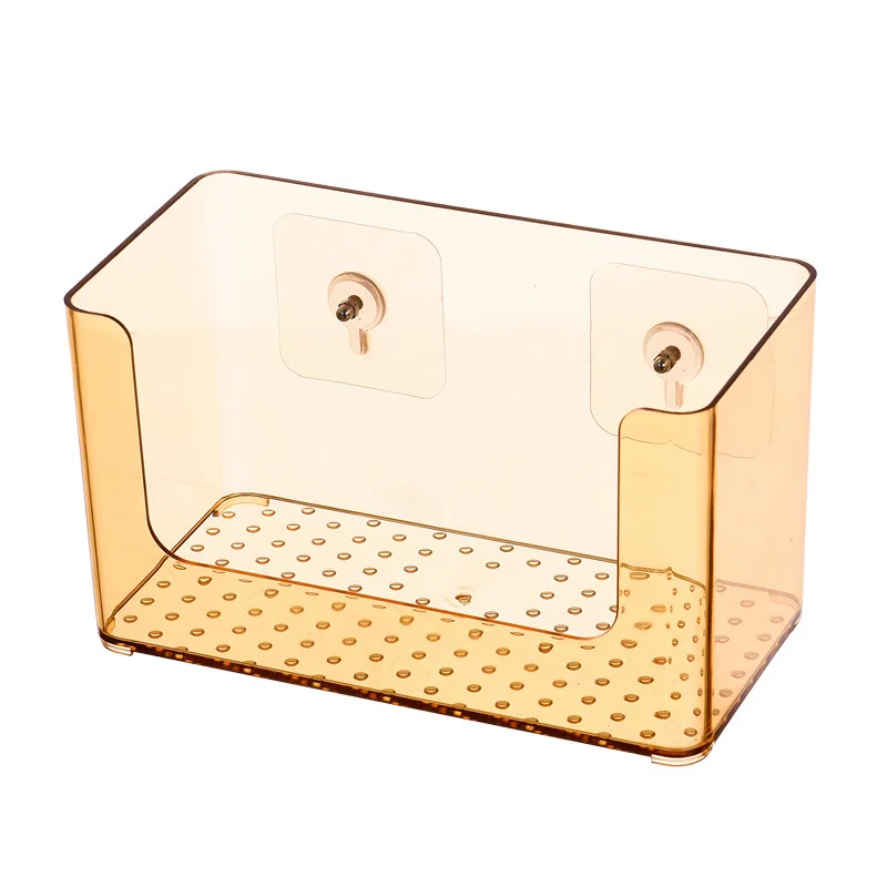 Органайзер для макияжа настенное крепление косметический контейнер для хранения, для ванной косметический шампунь держатель для хранения коробка кухонная приправа полка для хранения - Цвет: Yellow Storage Box
