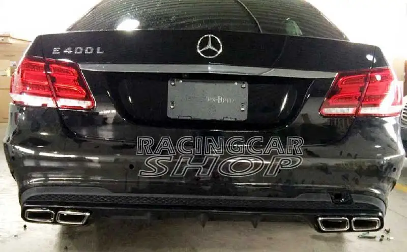 E63 Style Black Series diffuser/Exhaust Tips combo For Mercedes W212 E-Class E200 E220 E250 E300 E350  E500 E550 AMG Sport Bumper 2014UP