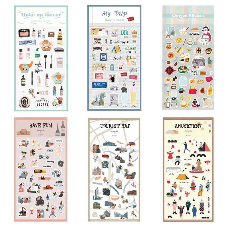 Diario de viaje pegatinas decorativas de etiqueta diario álbum adhesivo Diario de viaje pegatinas decorativas de etiqueta diario álbum adhesivo