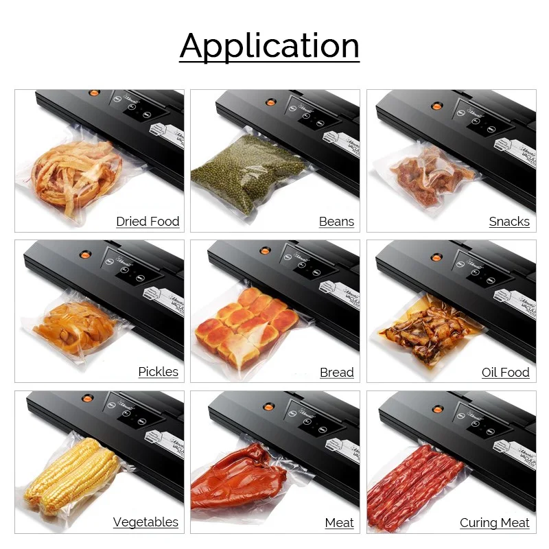 Вакуумный упаковщик для пищевых продуктов, автоматическая упаковочная машина для сухих и влажных продуктов 100 Вт для домашнего