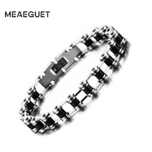 Мужской браслет на руку, мотоциклетные велосипедные цепи 316L, нержавеющая сталь, серебряный цвет, Bileklik, байкерские браслеты для мужчин, ювелирные изделия
